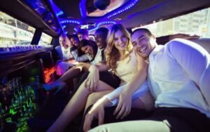 Avalon Limousine parked outside Freedom Mortgage Pavilion Camden NJ for concert transportation